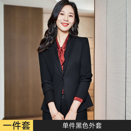 High-end professional suit women's spring and autumn fashion hotel front desk work clothes property customer service bank cashier work clothes