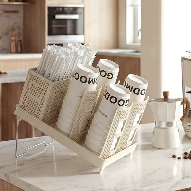 Removable multi-functional disposable paper cup holder single group double group size coffee cup storage rack