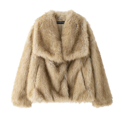 SAW AliExpress Independent Station Women's Wear European and American Style Artificial Fur Effect Short Coat 4360 240 712