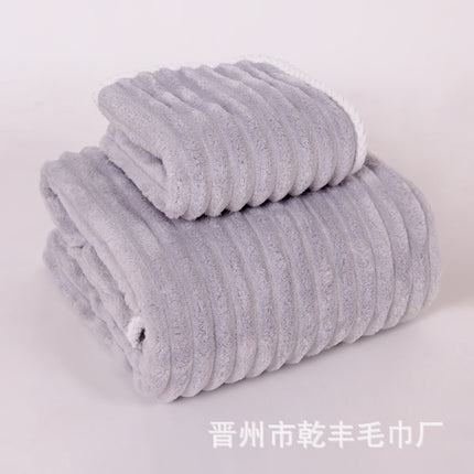 Candy Strip Towel Bath Towel Thickened Coral Velvet Soft Absorbent Lint-Free Household Adult Towel