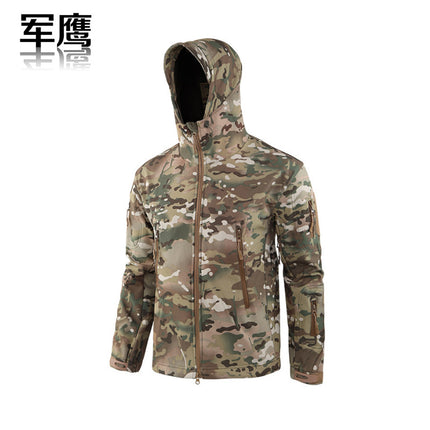 2026 Cross-Border Military Eagle Shark Skin Soft Shell Tactical Camouflage Jacket Men's Warm Breathable Wear-Resistant Military Fan Waterproof Jacket
