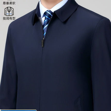 Spring and Autumn Men's Dad Jacket for Middle-aged and Elderly Business Casual Jacket Jacket Lel Men's Father Jacket