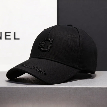 Baseball Cap for Men, New Spring/Summer Trendy Korean Style Embroidered Versatile Hard-Brimmed Large Brim Sun Protection Visor Cap
