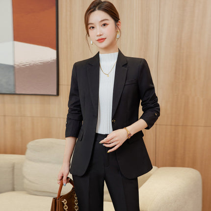 In-Stock High-Quality Autumn and Winter New Style Suit Set for Women, Professional Attire for Front Desk Managers, White-Collar Interview Workwear, Formal Wear
