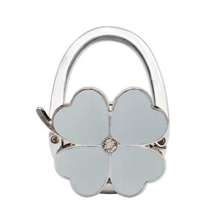 Spot Four-Leaf Clover Hanging Foldableing Portable Bag Hook Clover Pure Color Table Bag Hanging Device Handbag Bag Hook