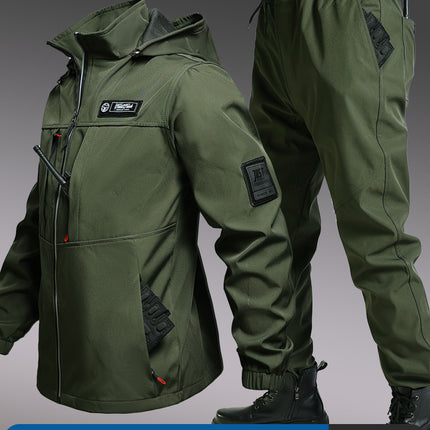 New Spring and Autumn Waterproof Breathable suit Soft Case Men's and Women's Training Clothes Loose Plus Fat Wear-resistant Wind-resistant Work