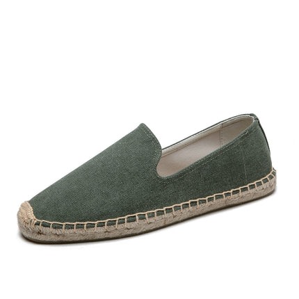 Fisherman Shoes Men's Spring and Summer New Linen Canvas Simple Casual Straw Soft Bottom Loafers Slip-on Loafers