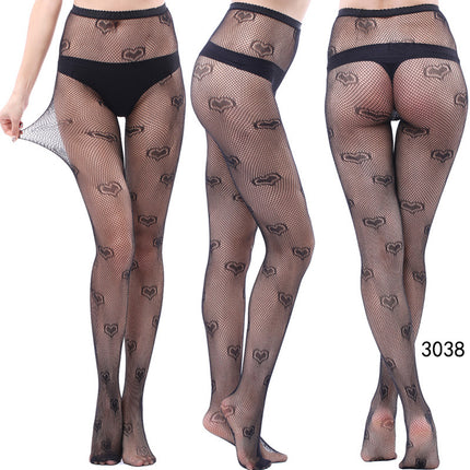 Factory In-Stock European and American Style Pantyhose, Summer Fishnet Stockings, Fashionable Girls' Sexy Patterned Jacquard Lace Hollow-Out Retro