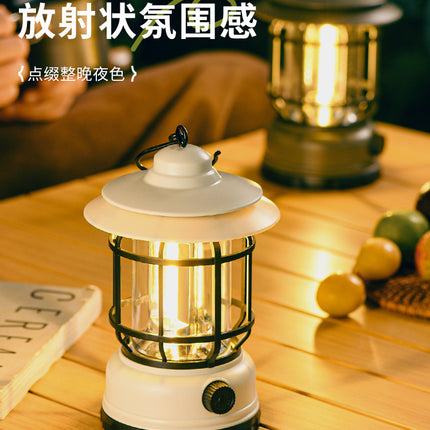 Outdoor Camping Lamp Home Atmosphere Camping Lamp Super Long Endurance Portable Horse Lamp Multifunctional Charging Retro Tent Lamp