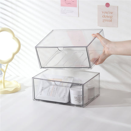 Desktop Cosmetics Storage Box Acrylic Drawer Lipstick Makeup Brush Box Transparent Dressing Table Skin Care Storage Rack