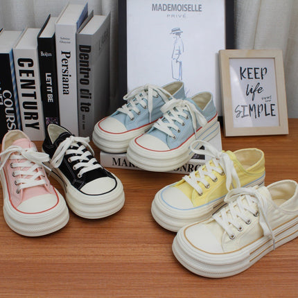 Two-Way Wear Thick-Soled Canvas Shoes for Women, Dopamine Sneakers, White Shoes, 2026 New Spring/Summer Thin Style, Trendy on Instagram