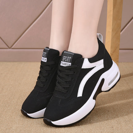Special Price Height Increasing Women's Shoes 2024 Spring and Autumn New Korean-style All-match Slimming Sports Travel Leisure Wedge White Shoes