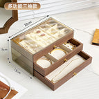 Walnut grain (three-purpose drawer + 6-grid drawer + empty grid drawer)