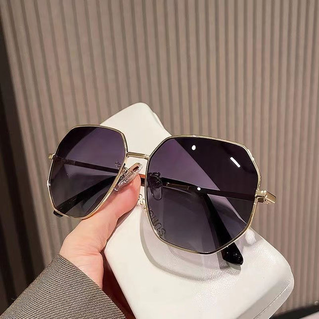 Metal Polygonal Anti-Uv Sunglasses for Men and Women, Fashionable and Versatile, Travel Photography, Sun Protection Glasses