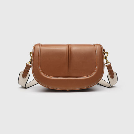 Za Women's Bag 2025 Spring New Saddle Bag Magnetic Buckle Flip Shoulder Crossbody Bag Versatile Wide Shoulder Strap Work Clothing