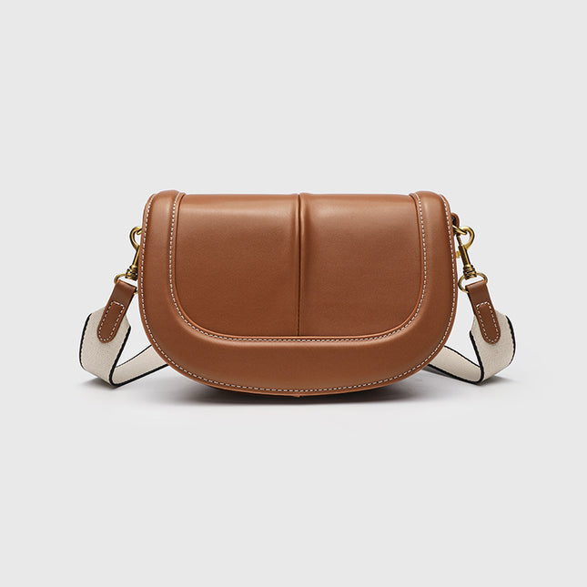 Za Women's Bag 2025 Spring New Saddle Bag Magnetic Buckle Flip Shoulder Crossbody Bag Versatile Wide Shoulder Strap Work Clothing