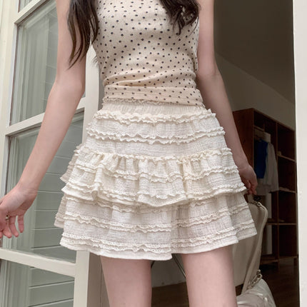 Real Shot of Ballet Style Sweet Cake Skirt for Women 2025 Summer and Autum New Fluffy Versatile Anti-Exposure Short Skirt Spring