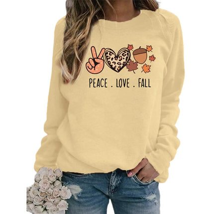 Autumn Scissors Hand Leopard Love Love Love Fall Printed Round Neck Sweatshirt Women's Autumn and Winter Coat