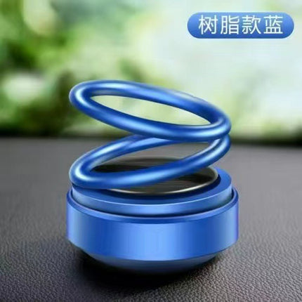 Solar Double Ring Suspended Rotating Aromatherapy Gradient Car Perfume Holder Long-Lasting Light Fragrance Car Interior Decoration Ornaments