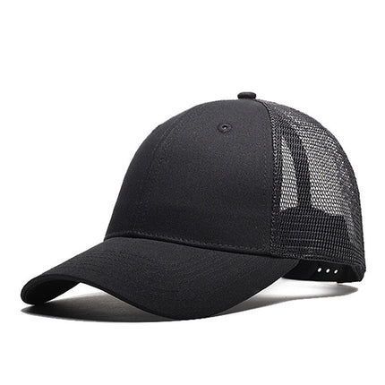 Amazon Cross-Border Pure Cotton Mesh Cap with Logo, Six-Panel Promotional Cap with Custom Printing, Travel Cap with Embroidery, Sunshade and Sun Protection Cap