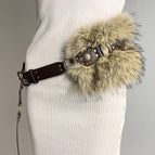 Retro rivet brown fur