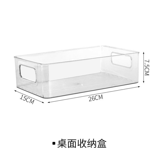 Transparent PET Storage Box Household Desktop Finishing Stackable Storage Basket Acrylic Desktop Storage Box Grocery Basket