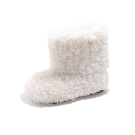 Circle Velvet Girls' Shoes, Furry Boots, Kidsren's Snow Boots, 2026 Winter New Korean Style Slip-On Shoes, Baby Cotton Shoes