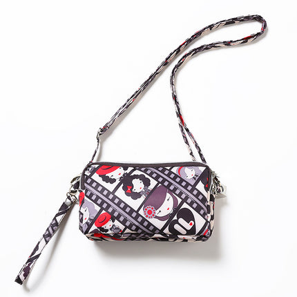 Mobile phone coin purse hand-held mini canvas bag women's bag Oxford cloth cartoon fabric bag wholesale