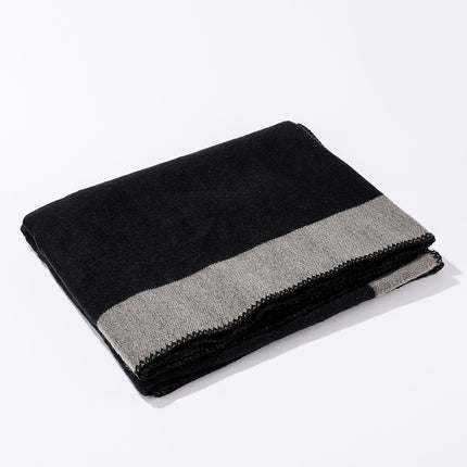 European and American plain striped warm Joker shawl outer autumn and winter office blanket imitation cashmere scarf in stock wholesale