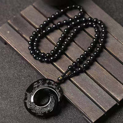 Hollow-out safety buckle jade pendant sweater chain high-grade white jade pendant men's and women's long necklace Joker accessories wholesale