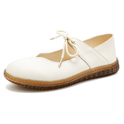 Croc Shoes, Middle-Aged Mother's Shoes, Soft-Soled Women's Velcro Women's Shoes, Shallow Tendon Soles, Hollow Flat Sandals, Leather Shoes