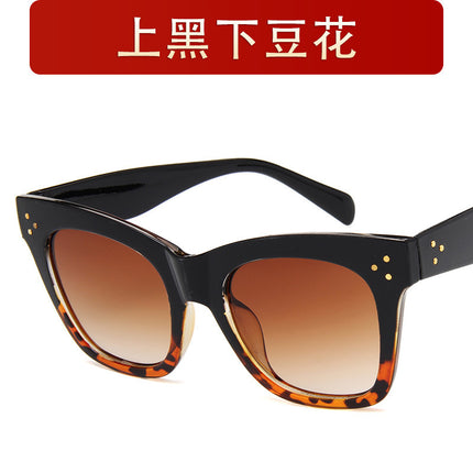 Rain European and American Fashion Large-Frame Sunglasses for Men and Women, Personalized Trendy Sunglasses, Studded Sunglasses 9768