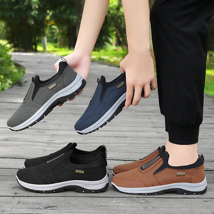 Men's Shoes 2026 Summer New Model Cross-Border Direct Shipping Solid Color Versatile Casual Shoes Hiking Shoes Soft Sole Korean Style Casual Walking Shoes
