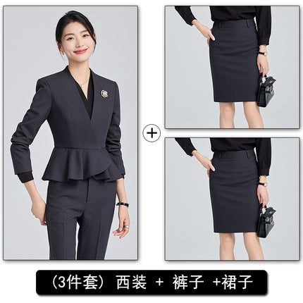 Professional Suit suit Women 2024 Spring and Autumn New Hotel Front Desk Formal Formal Dress Temperament Dress Overalls