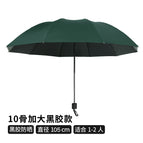 Dark green [manual] 10-bone thick rod windproof vinyl fair umbrella