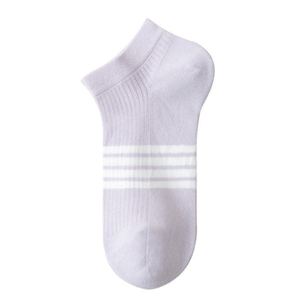 Women's socks wholesale spring and summer simple antibacterial socks deodorant sweat-absorbent boat Socks ins trendy striped short tube women's socks summer