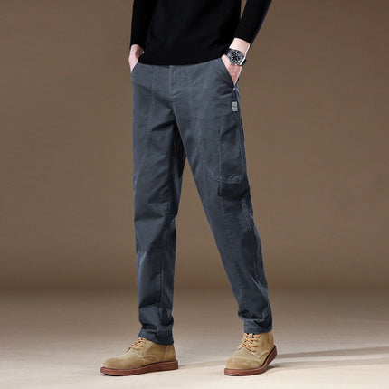 High-grade new spring and summer stitching design tooling casual pants lumberjack retro American double knee tooling long pants tide