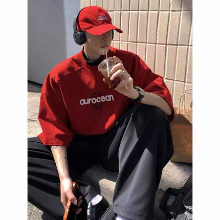 Summer 2025 American Style Chopper Short-sleeved Men's Summer Trendy Brand Letter Printing All-match T-shirt