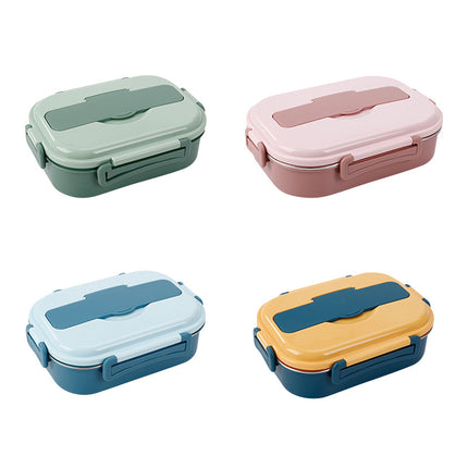 304 stainless steel student lunch box with lid office worker compartment lunch box ins style deepened heat preservation lunch box microwave oven