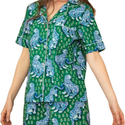 2024 Summer Amazon European and American Style Homewear Monkey Print Polo Casual Set Foreign Trade Pajamas European and American Style Set