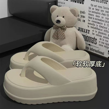 Thick-Soled 4-5cm Flip-Flops for Women to Wear Outside 2025 New Anti-Slip and Stain-Resistant Platform Summer Flip-Flops That Do Not Smell Bad for Feet