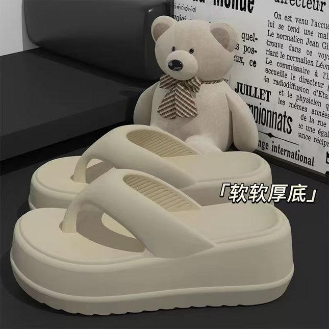 Thick-Soled 4-5cm Flip-Flops for Women to Wear Outside 2025 New Anti-Slip and Stain-Resistant Platform Summer Flip-Flops That Do Not Smell Bad for Feet