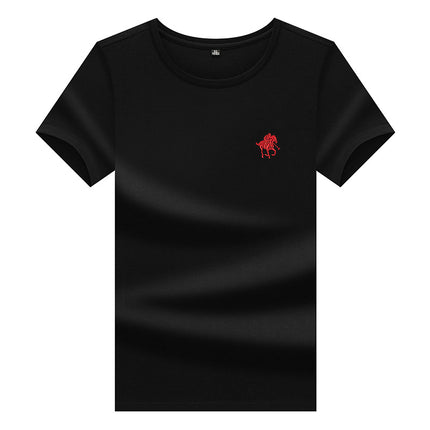 Mingdi Mouse Men's Summer Fashion Versatile Short-Sleeved Round Neck T-Shirt Korean Style Pure Cotton Large Size Loose Young Men's T-Shirt