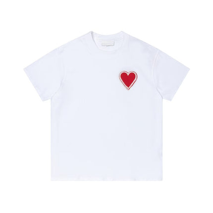 Cross-Border Am* Short-Sleeved Pure Cotton Embroidered Round Neck T-Shirt Summer Casual Loose Couple Wear Star Same Style Drop Shipping