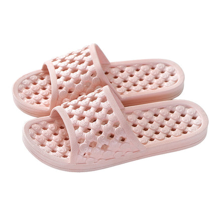 New Style Slippers for Women's Bedroom Leaking Hollow Smiley Face Home Summer Indoor Home Bathroom Bathing Couple Men's and Women's Slippers