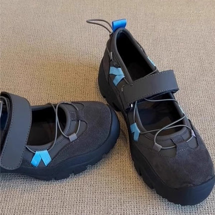 French Retro Versatile Velcro Mary Jane Shoes for Women 2025 New Style Shallow Mouth Comfortable and Lightweight Ballet Sneakers