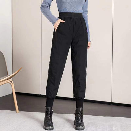 Women's Winter Pants for Outdoor Wear, Fashionable 2025 New Thickened Cotton Pants, Loose High-Waisted, Thickened and Warm, Cuffed Cotton Pants