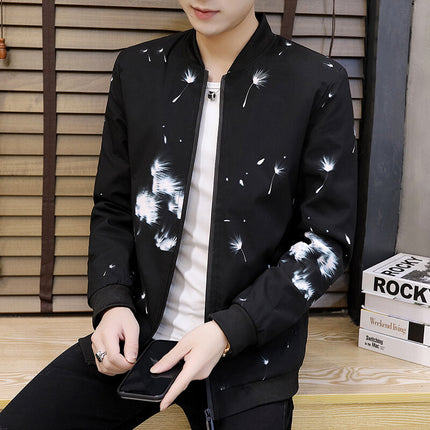 Korean style youth thin wolf head coat men's spring and autumn floral jacket men's foreign trade cross-border men's clothing wholesale