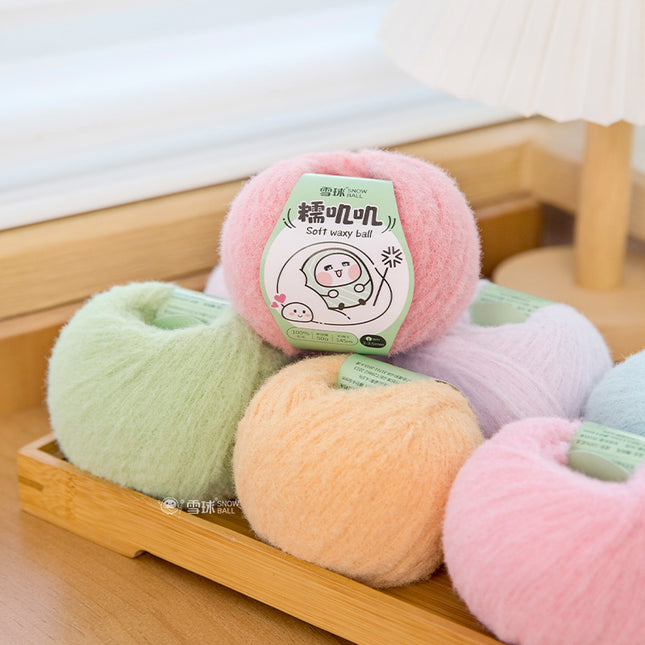 Snowball Waxy Wool 50g Wool DIY Hand-Knitted Sweater Scarf Hat Crochet Doll Material Package