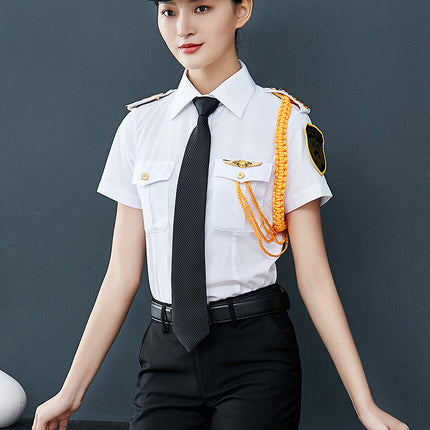 Women's security uniform concierge clothes shirt suit security property work clothes White spring and autumn summer professional work clothes